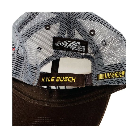 Kyle Busch #18 M&M's Joe Gibbs Racing NASCAR Adjustable Trucker Cap Hat - Picture 6 of 11